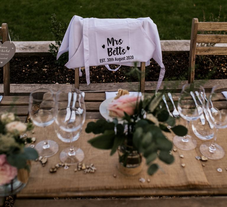 Customised apron with married name 