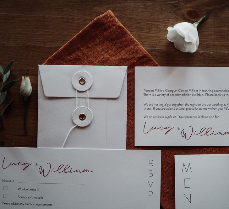 Contemporary wedding stationery suite 