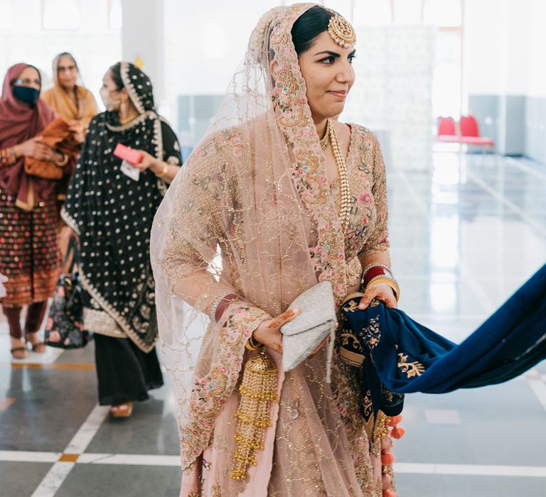 Bride smiles during her wedding day