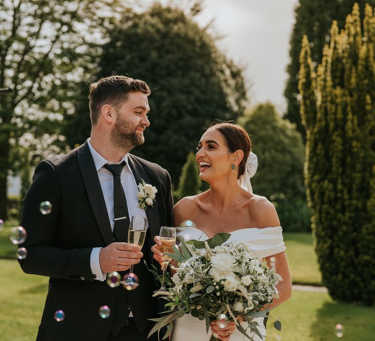 Bride and groom at hotel wedding in Derry