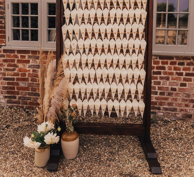 Confetti cones wall at Elmley Nature Reserve