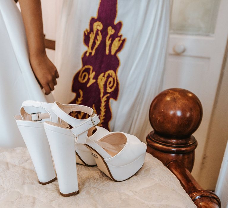 White platform wedding shoes 