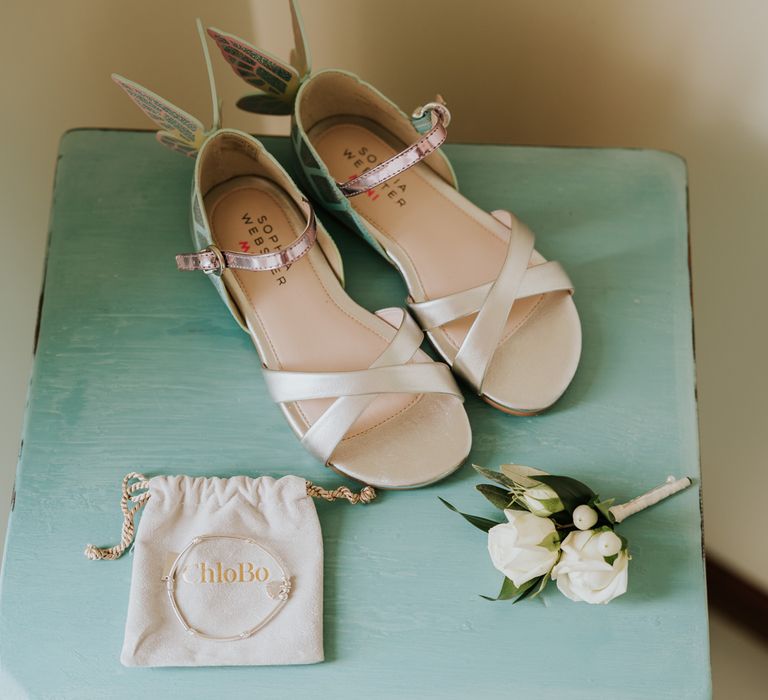 Shoes for flower girl at intimate wedding