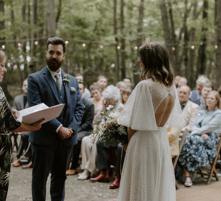 Bride & groom look lovingly at one another on their wedding day 