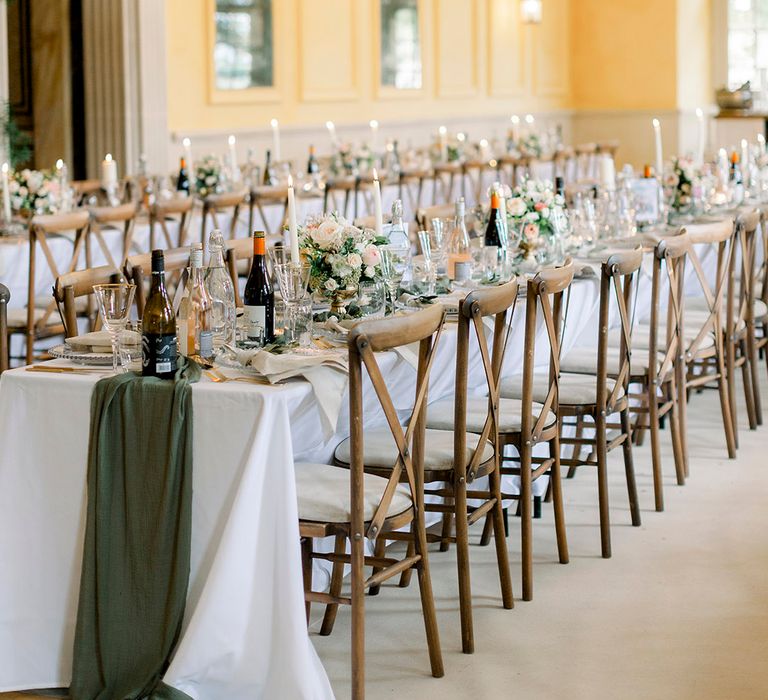 italian themed wedding breakfast banquet table decorations