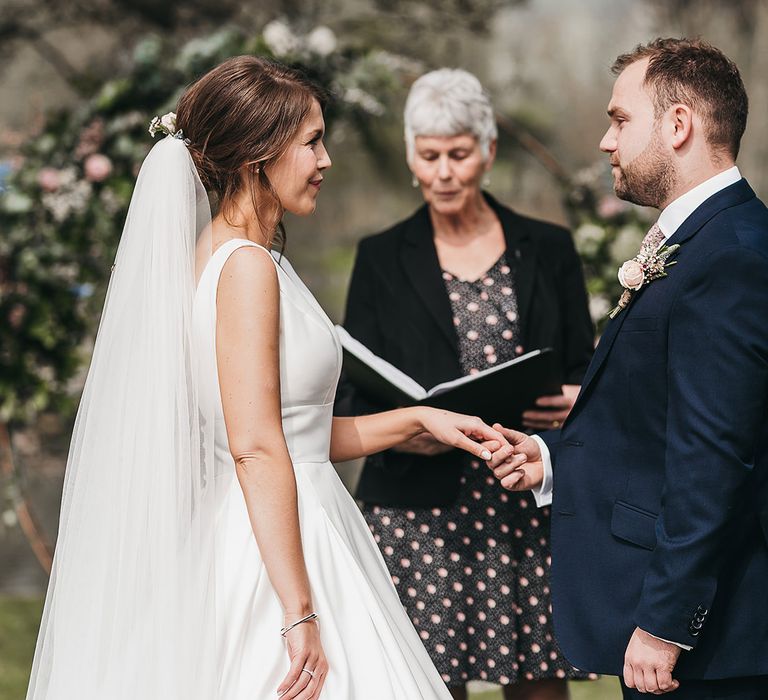 Outdoor wedding ceremony in England