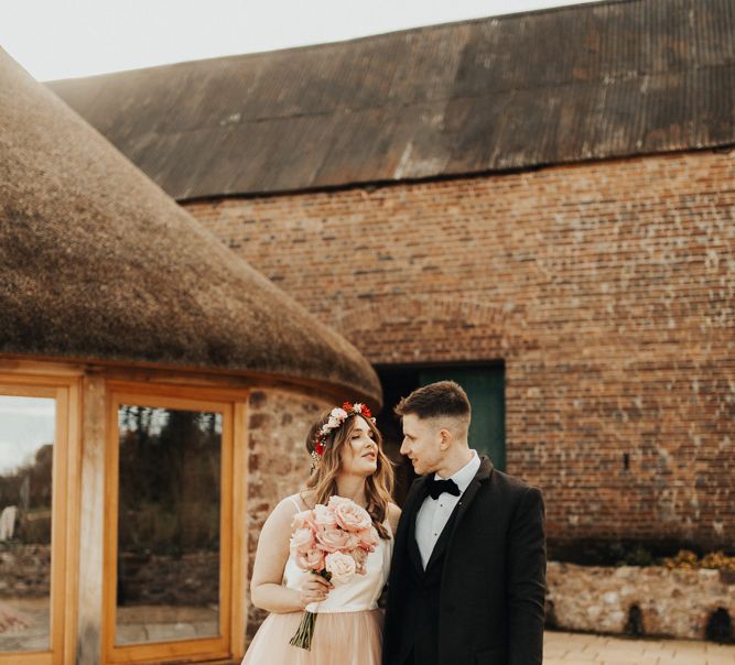 Bride and Groom with Mae (blush) by Chantel Lauren Wedding Dress