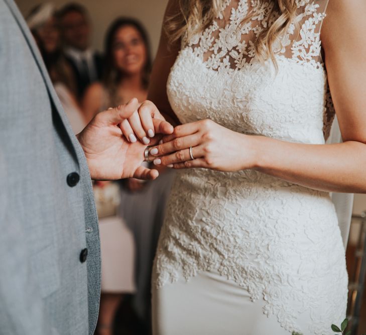 Bride with nude wedding day nails