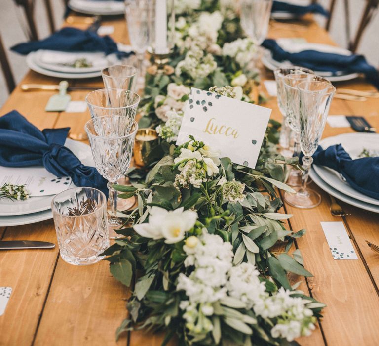 Outdoor Tuscany Italy Wedding Table setting