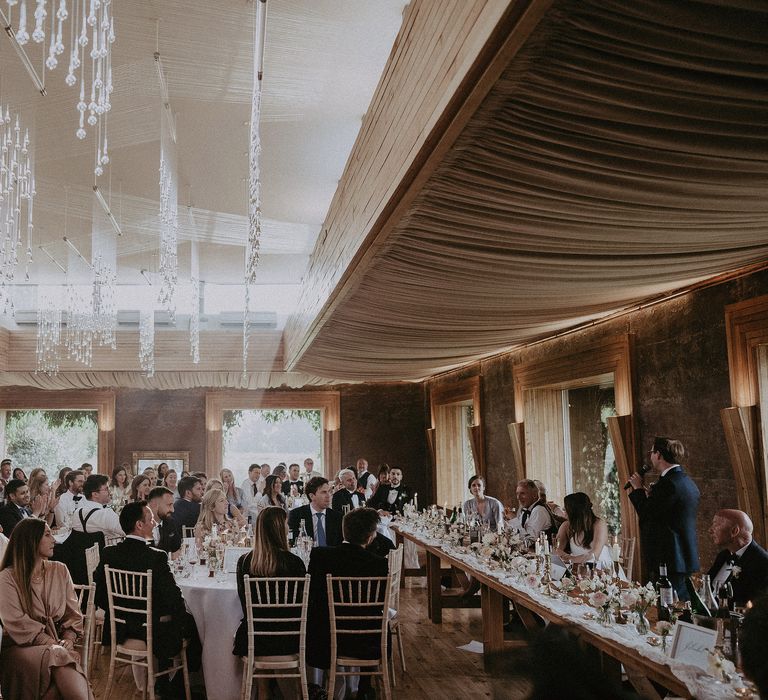 Wedding reception at Elmore Court for classic and elegant wedding