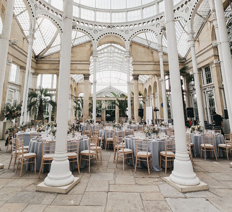 glasshouse wedding at Syon Park where Lady Danbury held her Conservatory ball in Season Two of Bridgeton 