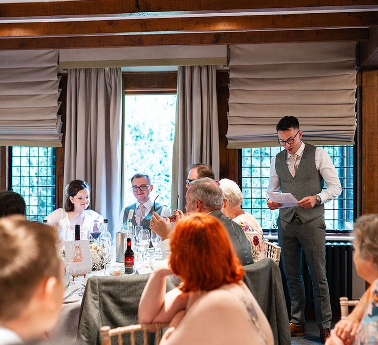 Best man wedding speech at the wedding breakfast 