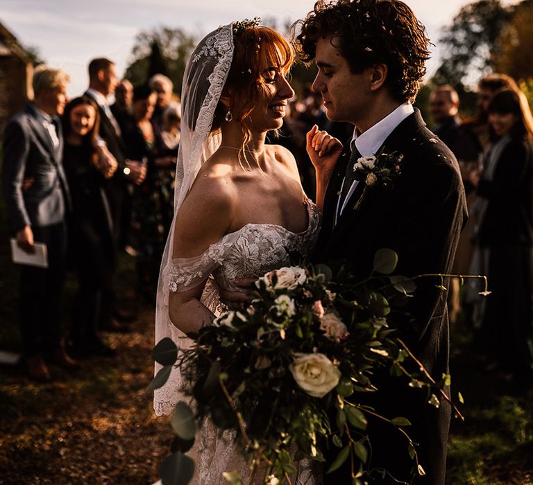 Bride and groom at Oxnead Hall wedding