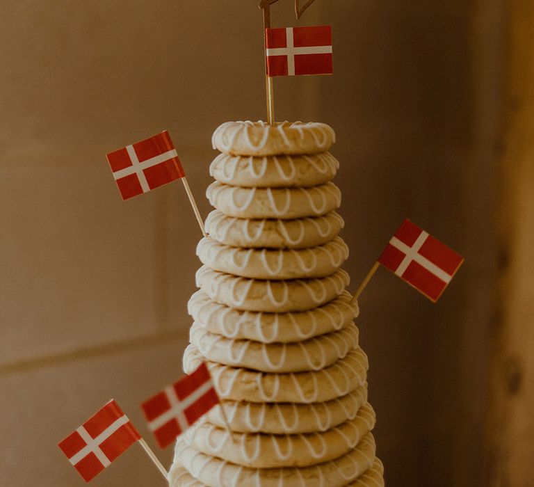 A traditional Kransekake from Denmark (marzipan biscuits)