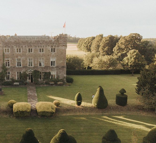 Askham Hall country house wedding venue during the sunset 