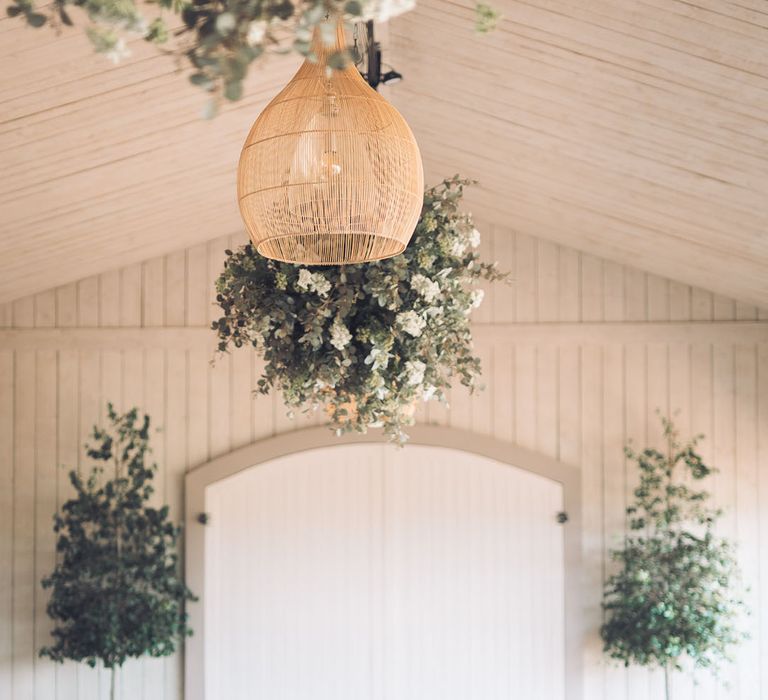 Primrose hill farm wedding reception with tree decor