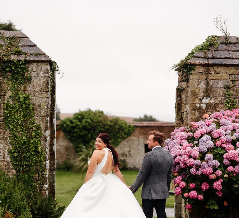 Princess wedding dress for classic barn wedding at Ash Barton Estate