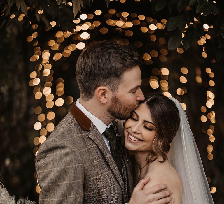 Bride and groom share a moment