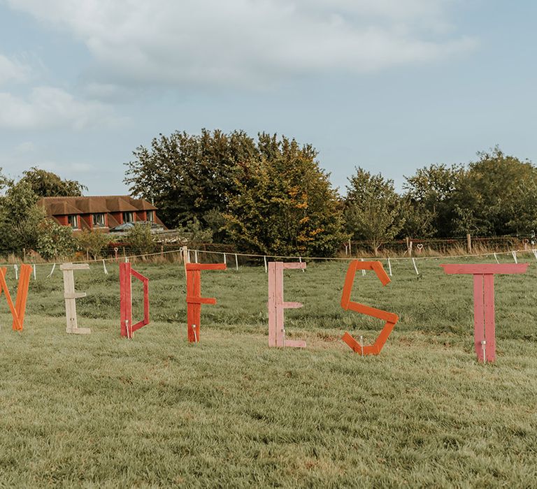 Wedfest wedding sign for festival theme wedding 