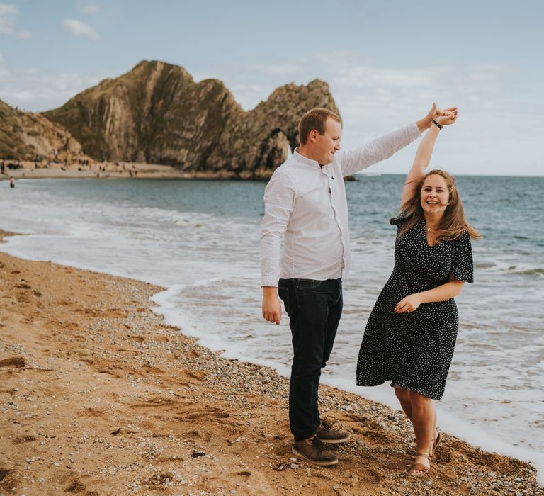 Newly engaged couple photoshoot at Durdle door 