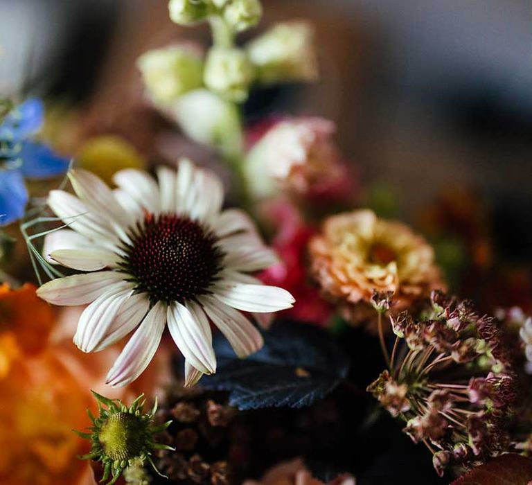 Brightly coloured floral bouquet