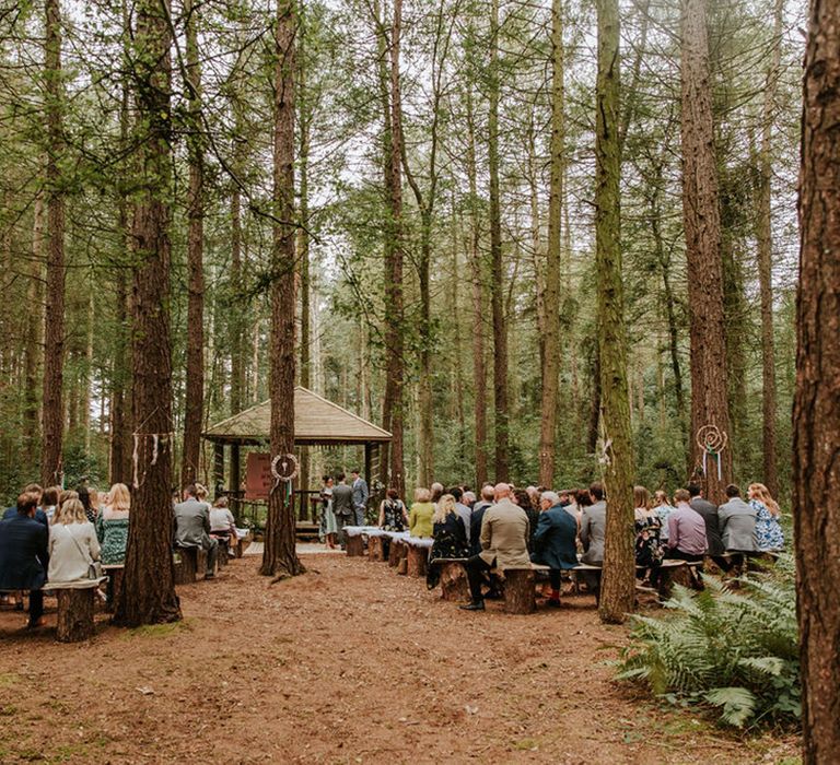 Outdoor woodland wedding at Camp Katur for fantasy themed wedding