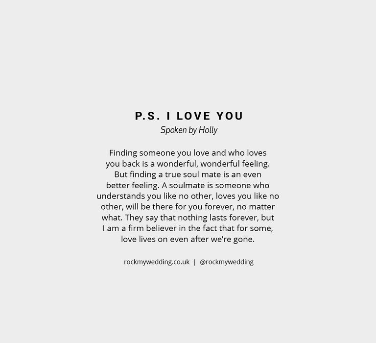 P.S. I Love You | Wedding Readings From Movies/TV Shows