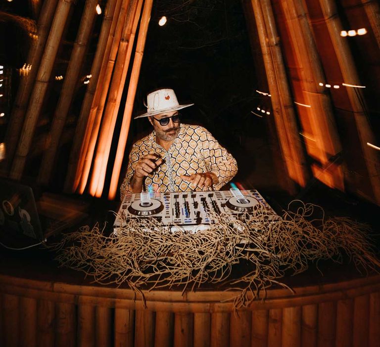 Live wedding DJ at destination beach wedding in Mexico 