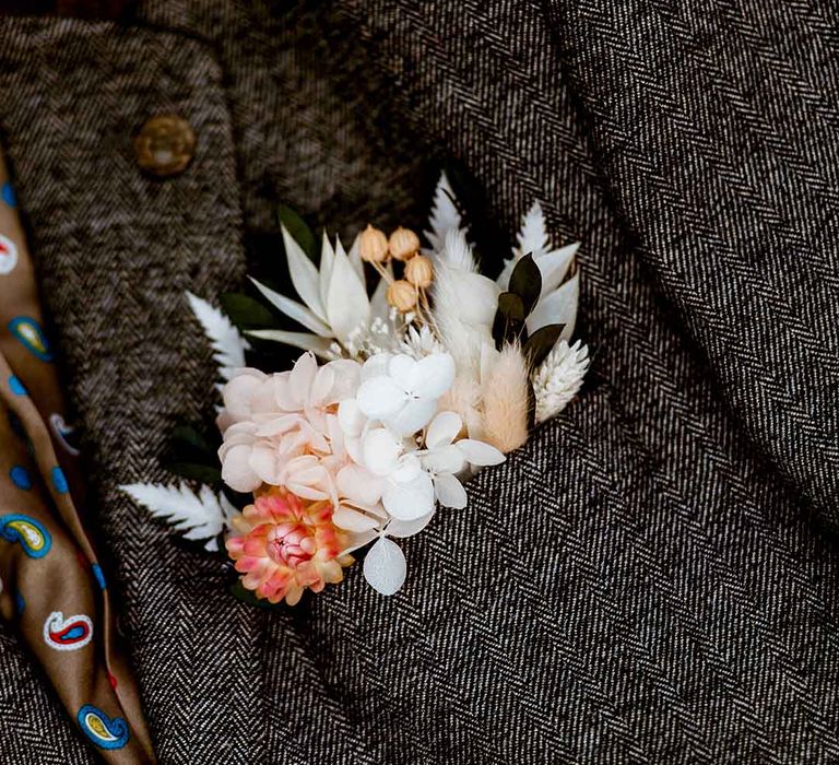 preserved flower wedding buttonhole 