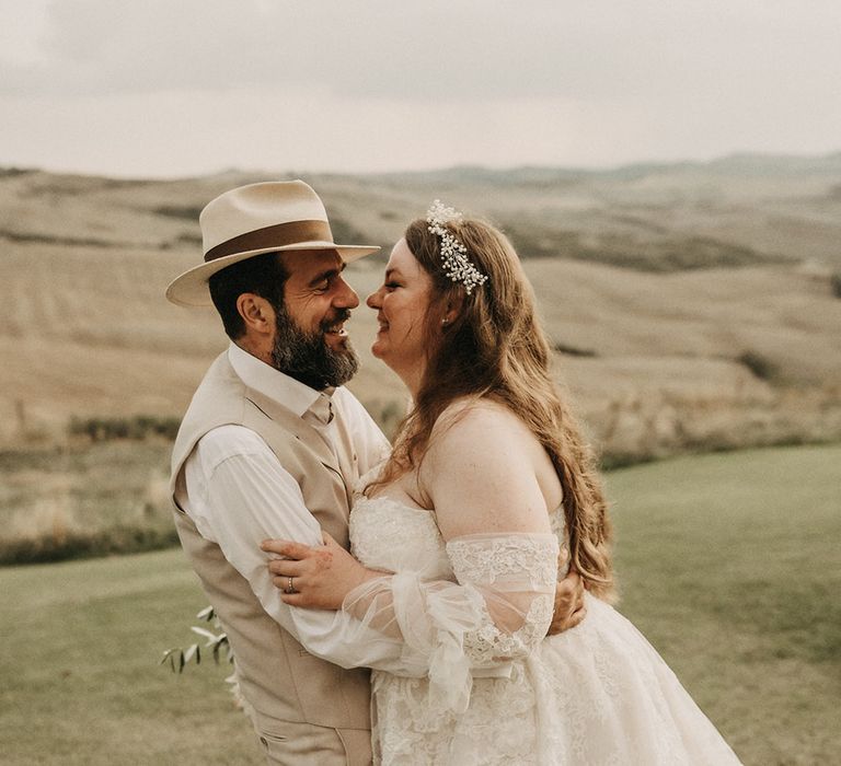 Tuscany groom wearing Specimen Style Co hat