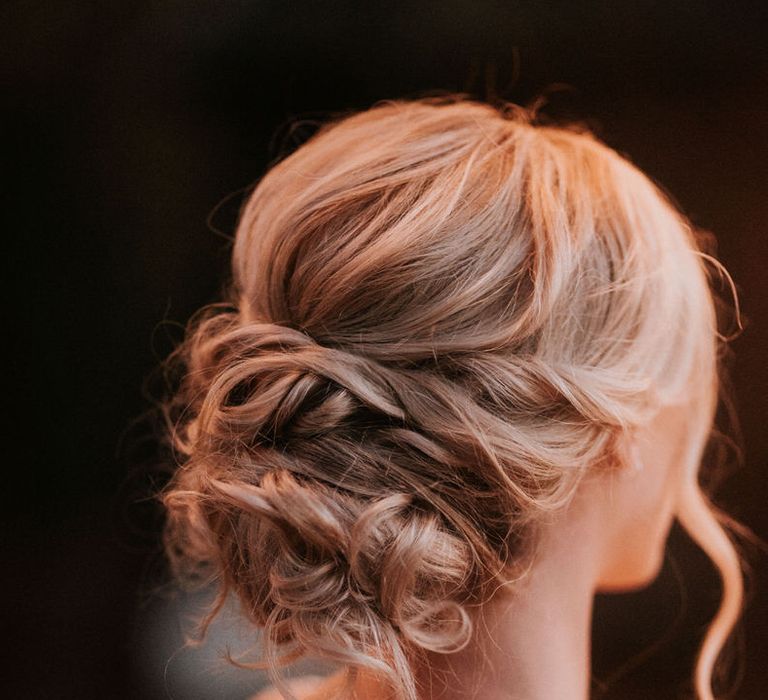 Relaxed wedding bridal updo