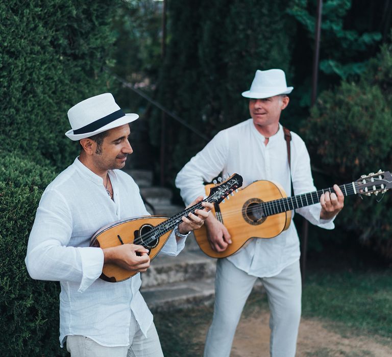 Musicians at a destination wedding 