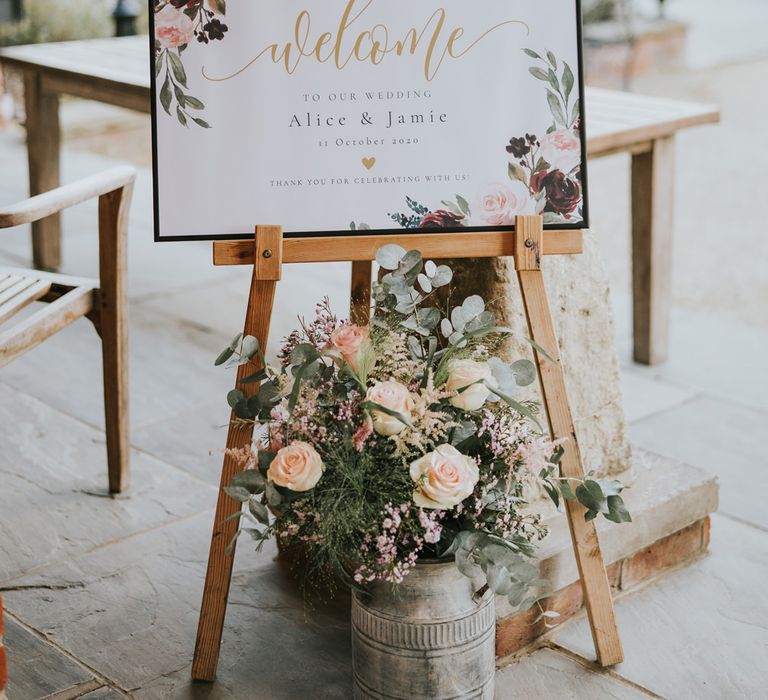 Personalised wedding welcome sign 