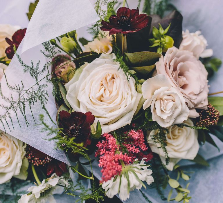 White and pink bridal bouquet 