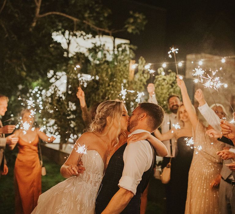 Sparkler exit for bride and groom