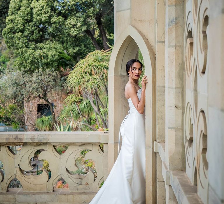 Bride in customised Milla Nova wedding dress for luxury wedding shoot in South Africa 