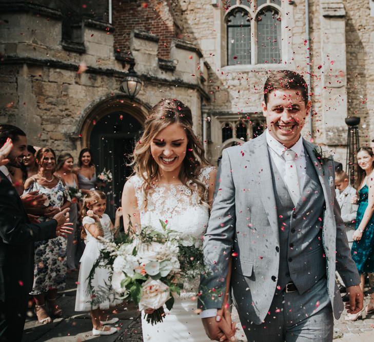 Notley Abbey confetti moment by Natalie J Weddings 