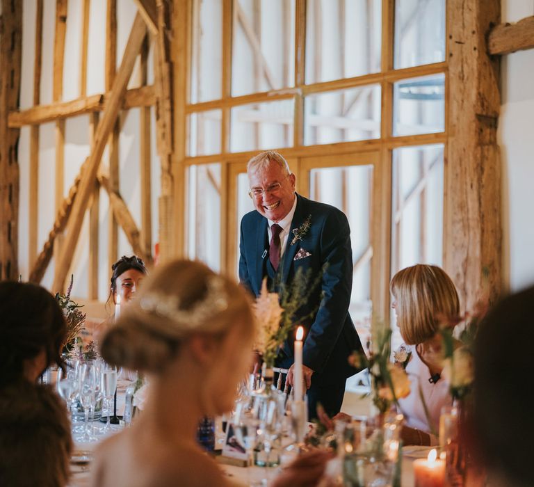 Wedding guest makes speech during ceremony