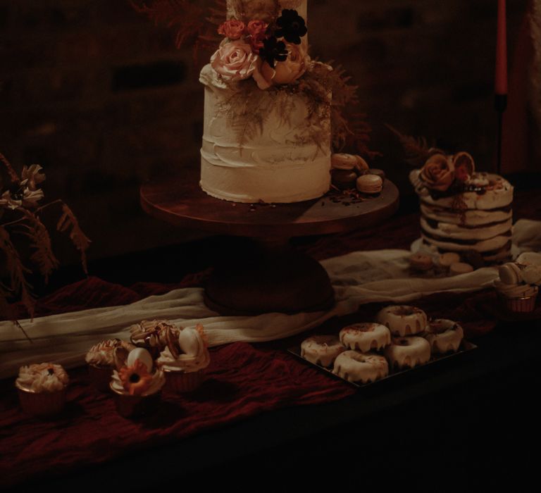 Wedding cake and dessert table 