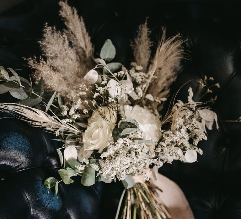 Pampas grass floral bouquet complete with eucalyptus 