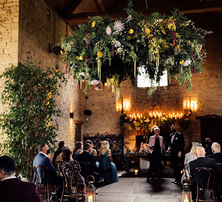 Amazing hanging foliage and flower at Cripps Barn wedding venue