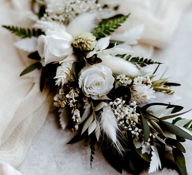 luna and wild preserved flower wedding hair accessory 