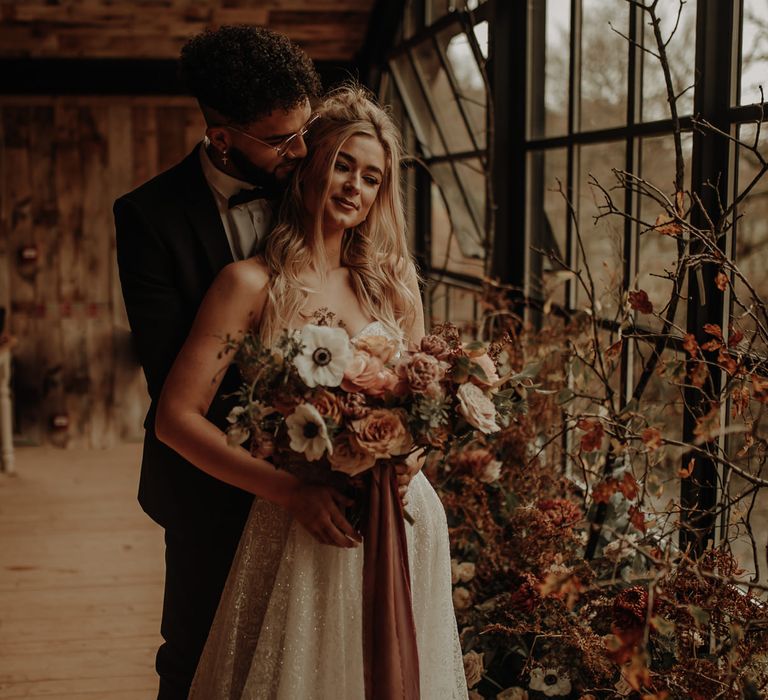 Bride in Emma Beaumont wedding dress 