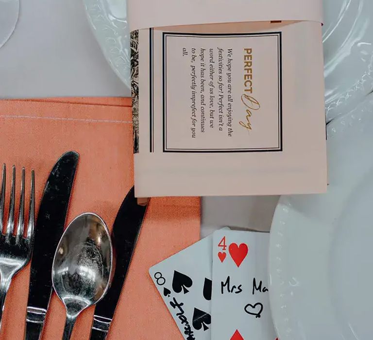 Personalised items for guests on wedding table