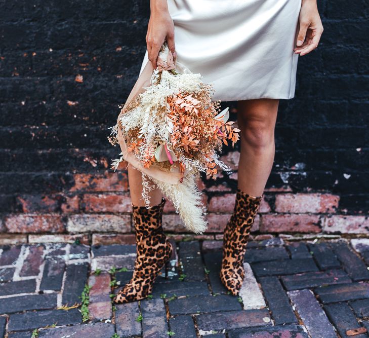 Leopard print bridal boots 