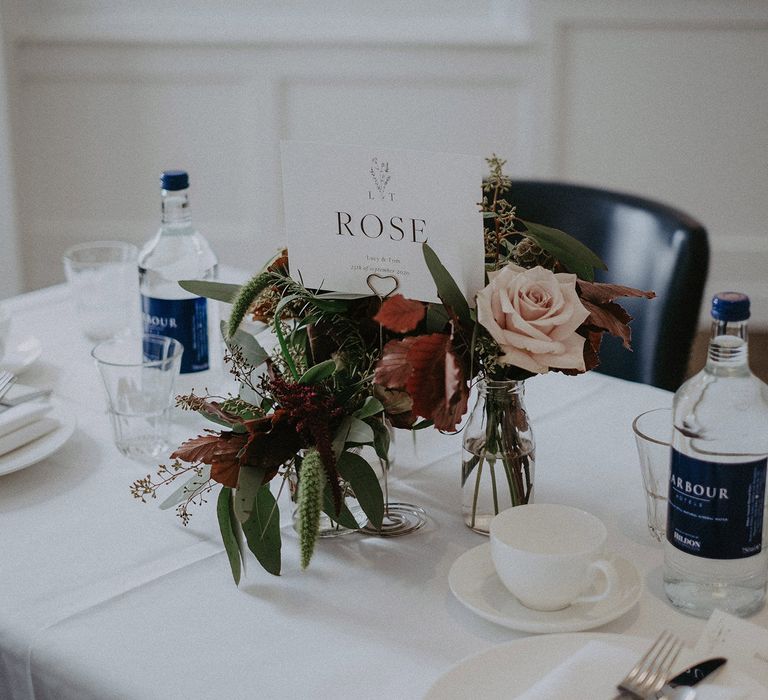 Sweetheart table with floral centrepiece 