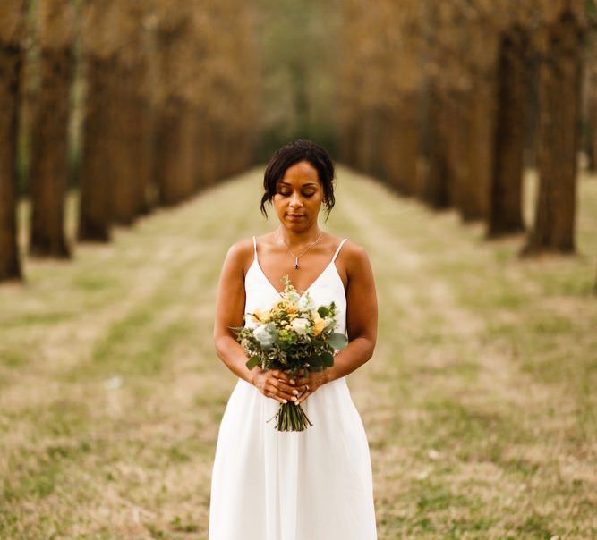 Yellow wedding bouquet for bride