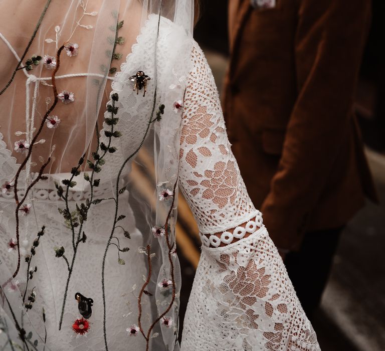 hand embroidered wedding veil 