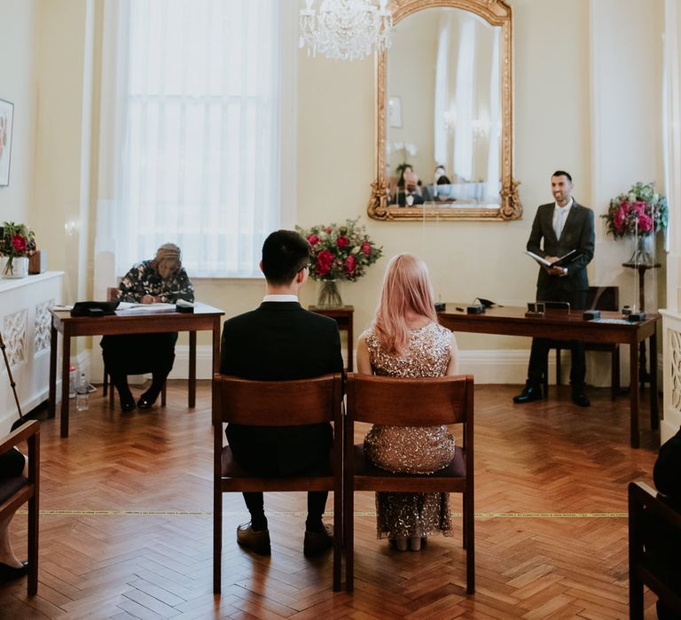 Covid secure Chelsea Town Hall wedding ceremony 