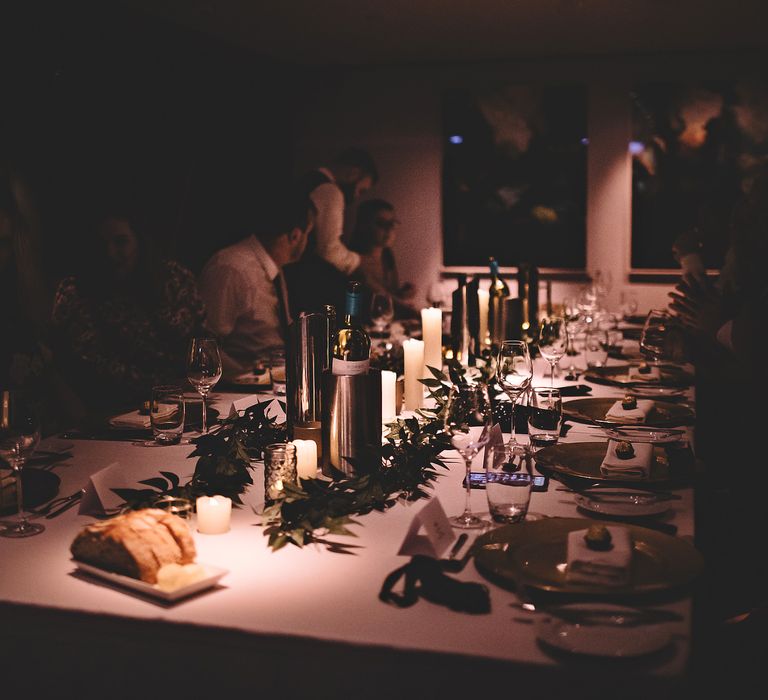 Wedding guests have private dinner party reception at the Bluebird, Chelsea